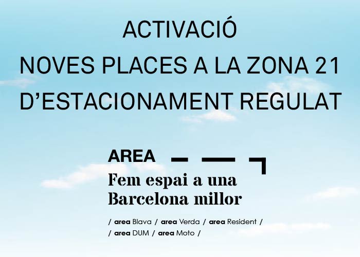 Activació noves places a la Zona 21 d’estacionament regulat