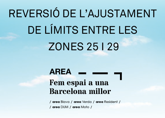 Reversió de l’ajustament de límits entre les Zones 25 i 29 
