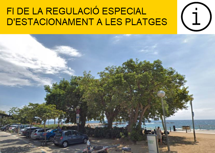 L'estacionament regulat a la zona de platges finalitza la temporada 2024